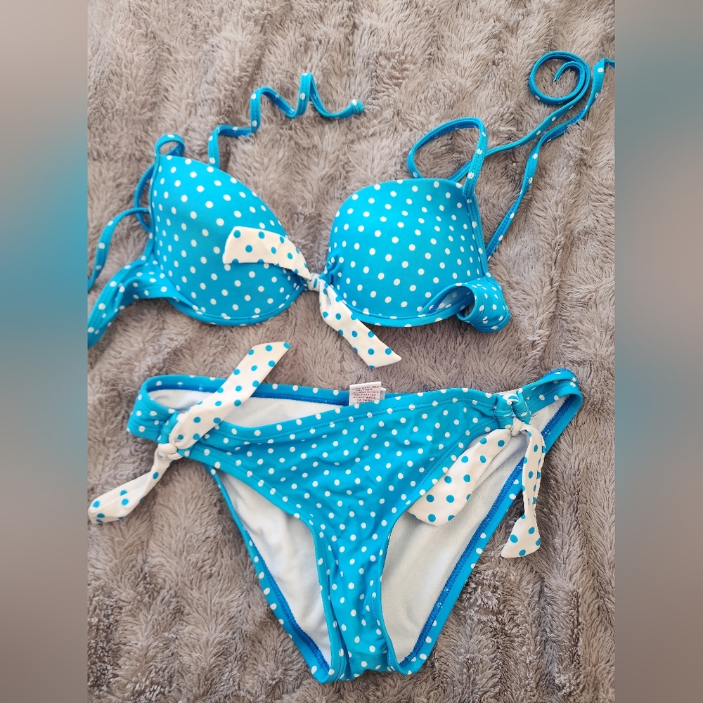 Candies blue polka dot bikini